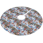 トレイング・ウォーカークリスマスハットで雪を発見 ブラッシュドポリエステルツリースカート (アングル)