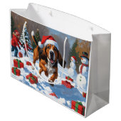 トレイング・ウォーカークリスマスハットで雪を発見 ラージペーパーバッグ (裏面アングル)