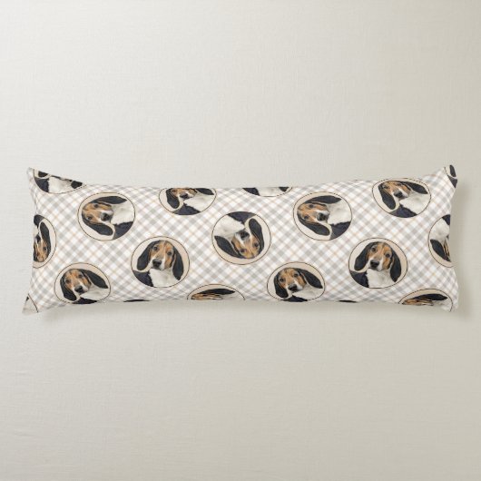 トレイング・ウォーカー絵を描・コンハウンドのオリジナル・ドッグ・アート ボディピロー (正面)