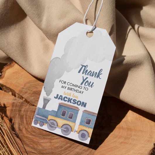トレインサンキューラベル誕生日ベビーシャワー ギフトタグ