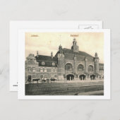 トレインステーションバーンホフ,ルベック,ドイツヴィンテージ ポストカード (正面/裏面)