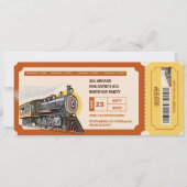 トレインチケットチョオレトロ誕生日招待状 (正面)