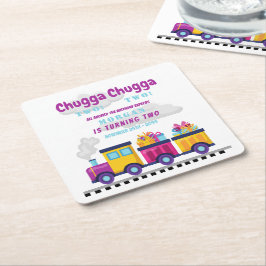 トレインチャッガチョーカートゥーン第2誕生日 スクエアペーパーコースター