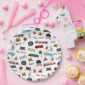 トレインパターンボーイナスショオチョオ子供の誕生日 ペーパープレート (パーティー)