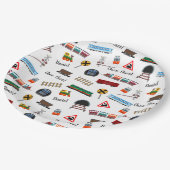 トレインパターンボーイナスショオチョオ子供の誕生日 ペーパープレート (アングル)