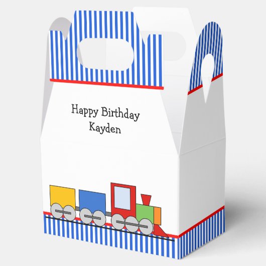 トレインパーソナライズされたカラフル誕生日お願いボックス フェイバーボックス (オープン)