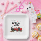 トレインパーソナライズされたバースデーパーティー紙プレート ペーパープレート (パーティー)