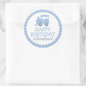 トレインパーソナライズされた子供の誕生日シール ラウンドシール (バッグ)