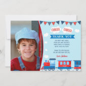 トレインフォト誕生日サンキューカード 招待状 (正面)