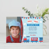 トレインフォト誕生日サンキューカード 招待状 (スタンド正面)