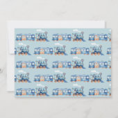 トレインブルーチュガチュガチョオモダン誕生日 招待状 (裏面)