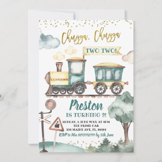 トレインボーイセカンド誕生日招待状 招待状 (正面)