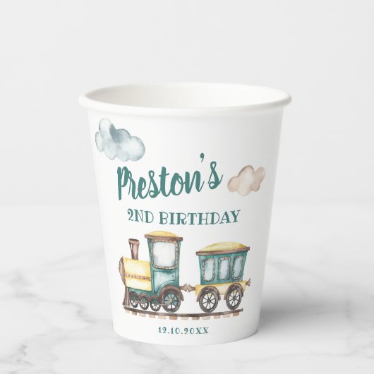 トレインボーイ2nd誕生日紙カップテーマ 紙コップ (正面)