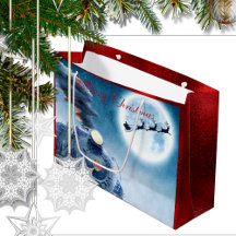 トレインメリークリスマスサンタレッドフェイクフォイル