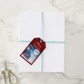 トレインメリークリスマスサンタレッドフォイル ギフトタグ (より糸付き)