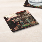 トレインヤードフラワーガーデンバイステヴァンドハノス スクエアペーパーコースター (アングル)