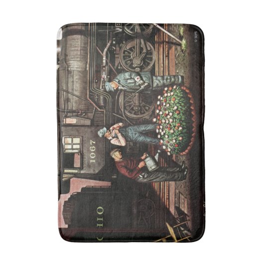 トレインヤードフラワーガーデンバイステヴァンドハノス バスマット (正面縦)