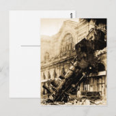 トレインレックアットモンパルナス1895ヴィンテージ ポストカード (正面/裏面)