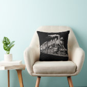 トレインヴィンテージグラフィックデザインスケッチレトロ蒸気 クッション (椅子)