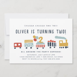 トレイン招待状 • チュッガ チュッガ ツー ツー • 2歳 招待状