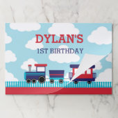 トレイン紙ランチョンマット-子供の誕生日パーティー ペーパーパッド (折り畳み)