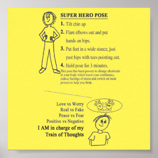 トレイン考えオブ – ヒーロすごいーポーズのアラーム ポスター