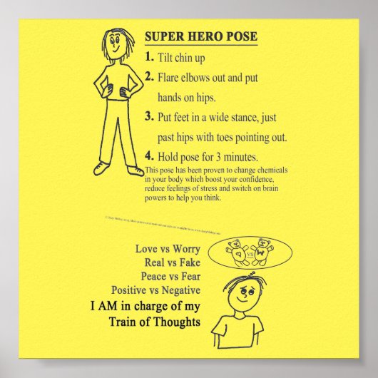 トレイン考えオブ – ヒーロすごいーポーズのアラーム ポスター (正面)