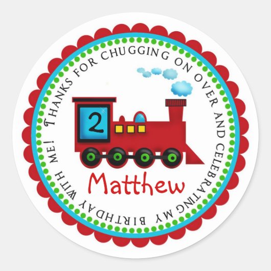 トレイン誕生日シール ラウンドシール (正面)