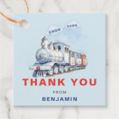 トレイン誕生日スクエアサンキューラベルチュガチュガ フェイバータグ (正面)