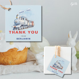 トレイン誕生日スクエアサンキューラベルチュガチュガ フェイバータグ