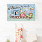 トレイン誕生日フォト水色 横断幕 (インサイチュ)