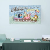 トレイン誕生日フォト水色 横断幕 (トレードショー)