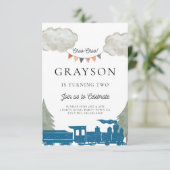 トレイン誕生日招待状ボーイズ 招待状 (スタンド正面)