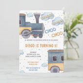 トレイン誕生日招待状 招待状 (スタンド正面)