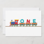 トレイン1th誕生日パーティの招待状写真テンプレート 招待状 (裏面)