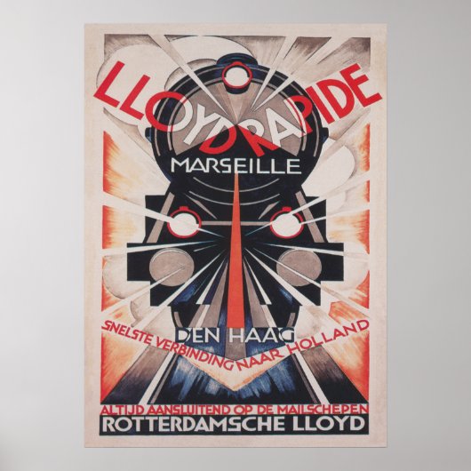 トレイン,アールデコヴィンテージアートポスター ポスター (正面)