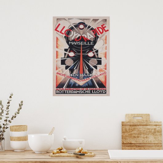 トレイン,アールデコヴィンテージアートポスター ポスター (キッチン)