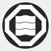 トレイ上の3つのための波型の漢字キャラクター ラウンドシール (正面)