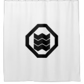 トレイ上の3つのための縮み漢字 シャワーカーテン (正面)