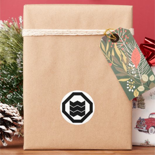 トレイ上の3つのための縮み漢字 ラウンドシール (クリスマス)