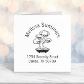 トレイ日本ののアーチ形の住所の盆栽ツリー セルフインキングスタンプ