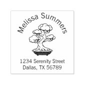 トレイ日本ののアーチ形の住所の盆栽ツリー セルフインキングスタンプ (デザイン)