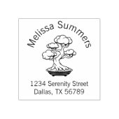 トレイ日本ののアーチ形の住所の盆栽ツリー ラバースタンプ (インプリント)