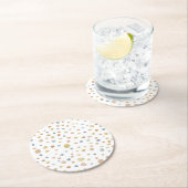 トレイ紙吹雪ウォーターカラードット紙コースター ラウンドペーパーコースター (インサイチュ)
