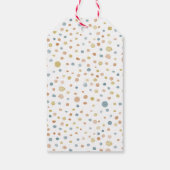 トレイ紙吹雪水色ドットギフトラベル ギフトタグ (裏面)