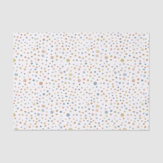 トレイ紙吹雪水色ドットティッシュペーパー 薄葉紙 (正面)