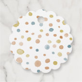 トレイ紙吹雪水色ドットメッセージカード フェイバータグ (裏面)