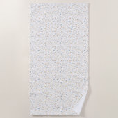 トレイ紙吹雪水色ドット ビーチタオル (正面)