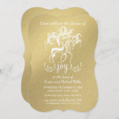トレエレガントインダージョイホリデーパフェイクーティ – 金ゴールド 招待状 (正面/裏面)