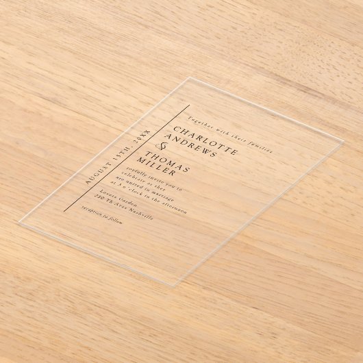 トレエレガントン結婚グ アクリル招待状 (レイダウン)